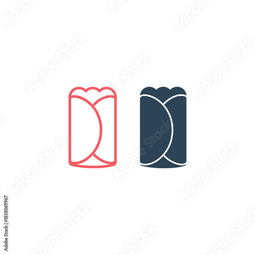 Burrito icons set food logo template