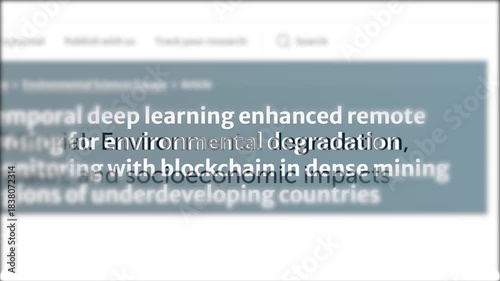 A fast-paced compilation of global news headlines highlighting Environmental Degradation and rising concerns over the impact pollution of the planet. Close-up of the highlighted word. Hype concept