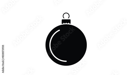 Simple black silhouette of a christmas ornament