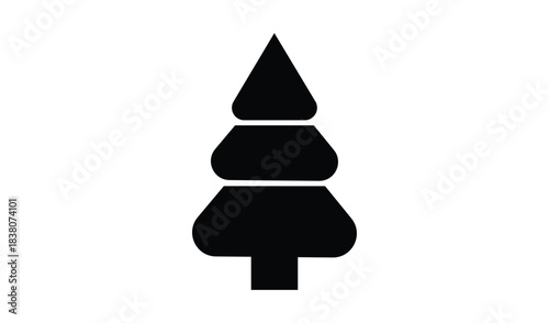 Simple black silhouette of a stylized evergreen tree