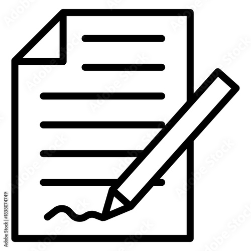 Contract Vector Line Icon Design