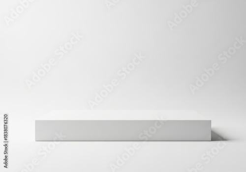 Wallpaper Mural Minimalist white rectangular platform stands against a bright, subtle background Torontodigital.ca