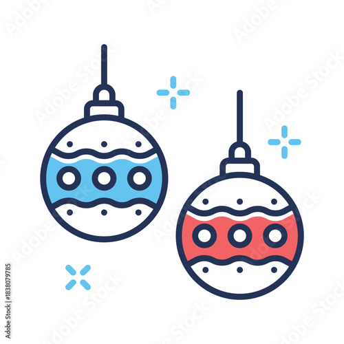 A well designed flat outline style icon of decorative bauble