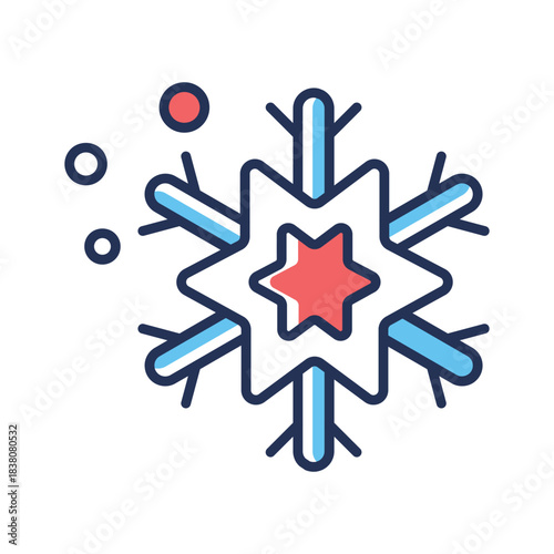 Get this amazing flat outline icon of snowflake, winter, cold weather, snow, and holidays,