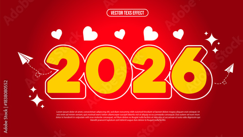 Vibrant 2026 New Year Celebration Design with Festive Elements