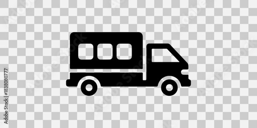 Delivery truck icon, simple van graphic for logistics and transport