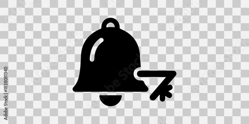 Muted notification bell icon for quiet mode and do not disturb setting