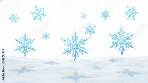 Snowflakes on Water Surface