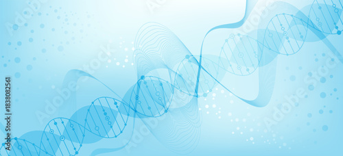 Structure molecule and communication Dna, atom, neurons. Science concept for your design. Connected lines with dots. Medical, technology, chemistry, science background. illustration.