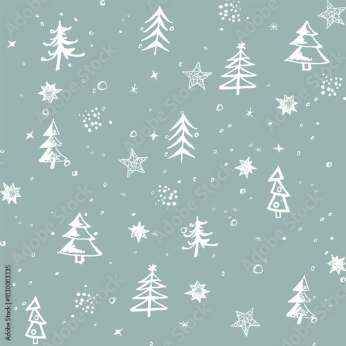 Seamless pattern with Christmas tree