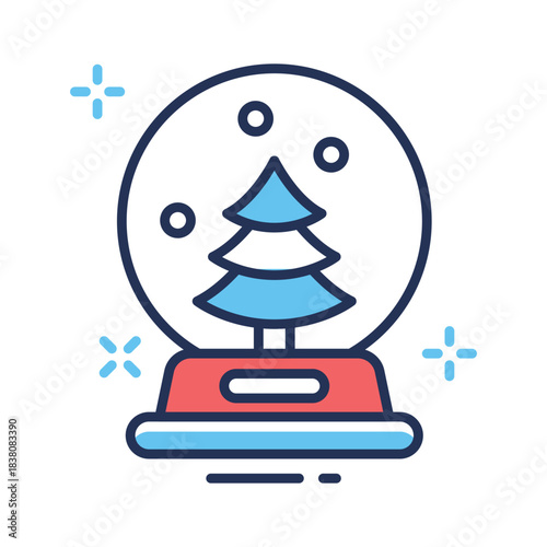 Snow globe with a Christmas tree inside, a classic holiday decoration