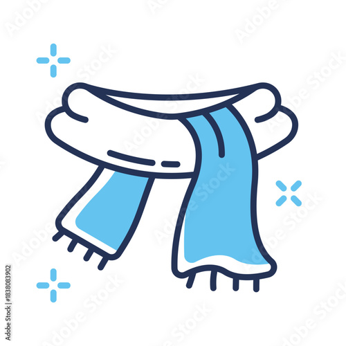 Warm winter scarf in festive Christmas, ready to use premium vector