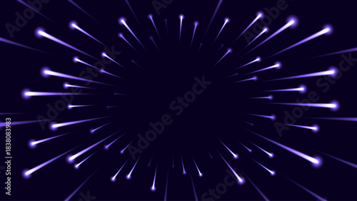Space speed abstract background with blur motion lights. Particle motion trails travel through time and space. Vector illustration