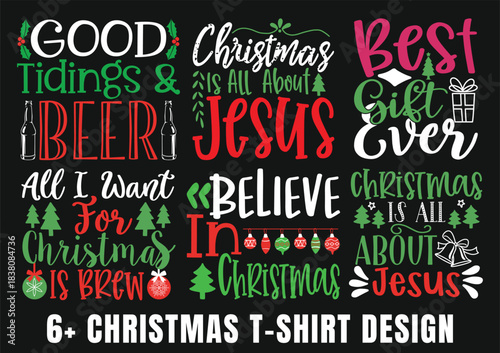 Christmas T shirt Design Collection Good Tidings Beer Jesus Believe