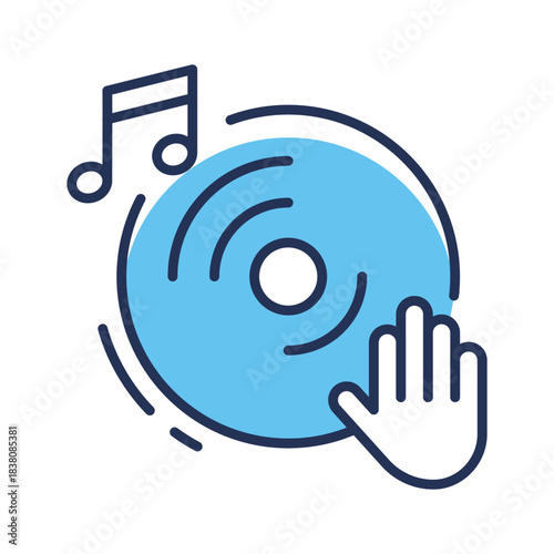 Grab this creative icon of compact disc in flat outline modern style