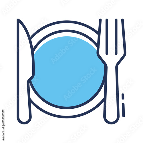 Here is a modern flat outline icon of christmas dinner in trendy style