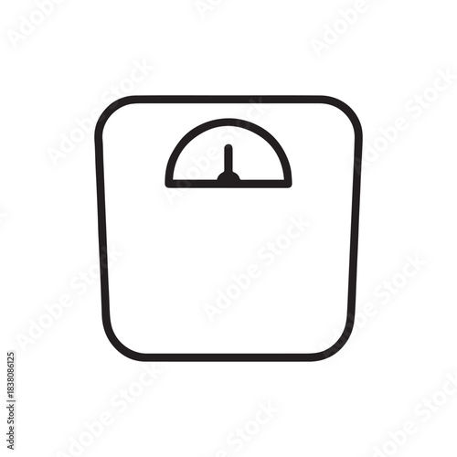 Weight Scale Vector Icon – Fitness, Health Measurement Symbol