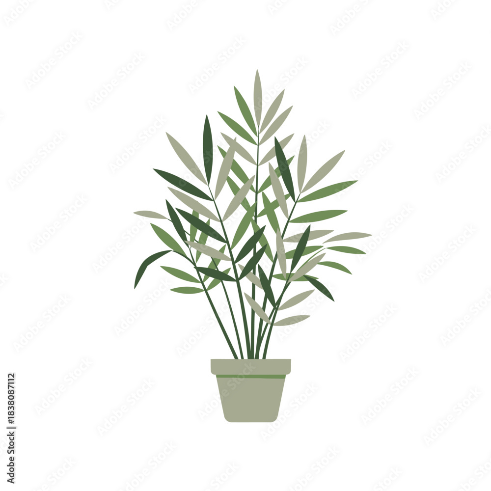 Fototapeta premium Stylish depiction of a potted indoor plant displaying simple elegance and refined lines for
