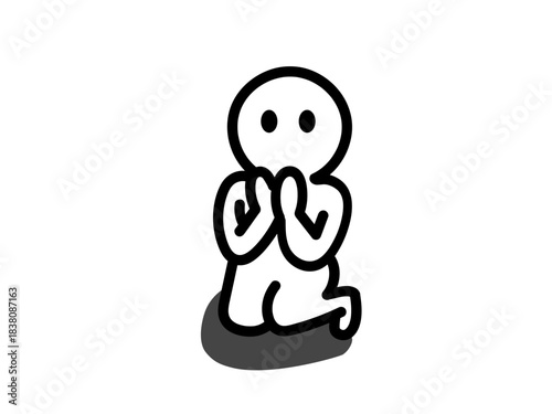 お願いする人　イラスト