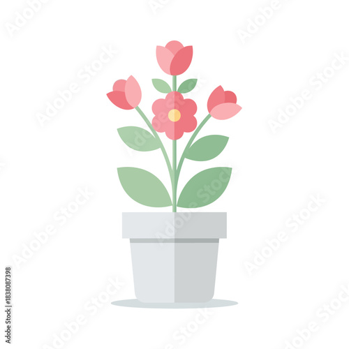 Stylized floral arrangement with pastel tones offering a soothing botanical illustration for