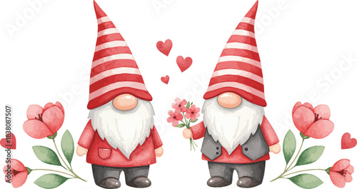 Merry Christmas cartoon vector illustration of two Santa Claus and reindeer with gifts, snow, and winter holiday celebration decoration