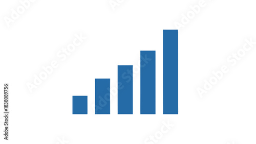 Blue Bar Graph Showing Upward Trend With Increasing Height Against A Black Background