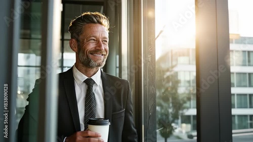 Coffee and Clarity: A Businessman's Peaceful Start