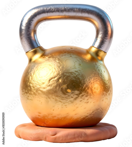 3D Kettlebell Illustration, Isolated on Transparent Background