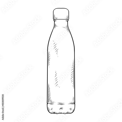 vector line art drawing illustration of a bottle