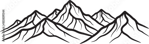 Stylized Mountain Range Outline mountains peaks