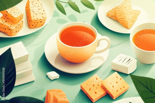 Study break with tea, snacks, and relaxation in a minimal space for focus and comfort