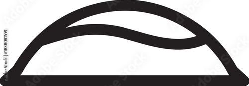 Abstract black and white curved shape Keywords: abstract, shape, curved, line, art, design