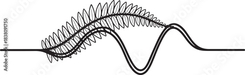 Abstract Waveform With Spring Detail elements illustration