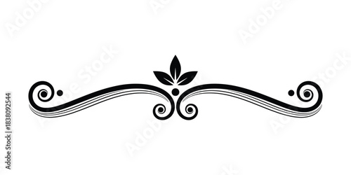 Calligraphic border vector design element floral swirl decorative separator
