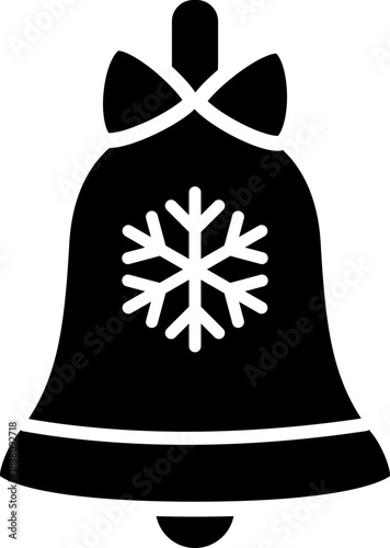 Christmas bell silhouette flat vector Illustration.
Festive Christmas Bell Silhouette Icon Design.
Transparent background. SVG.
