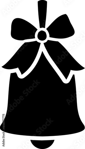 Christmas bell silhouette flat vector Illustration.
Festive Christmas Bell Silhouette Icon Design.
Transparent background. SVG.