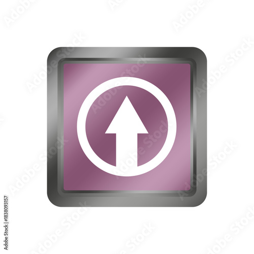 Up arrow icon. Upload process symbol. Rise direction detail. Vector advance element.