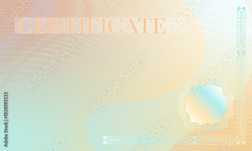 Elegant Pastel Certificate Template with Guilloche Pattern