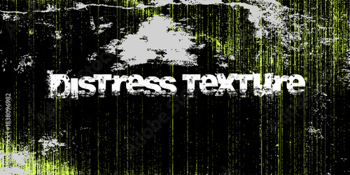 Heavy grit surface, neon splash accents, stencil spray, scratched dust, chipped paint fragments. Industrial grunge background, distress texture, vector illustration