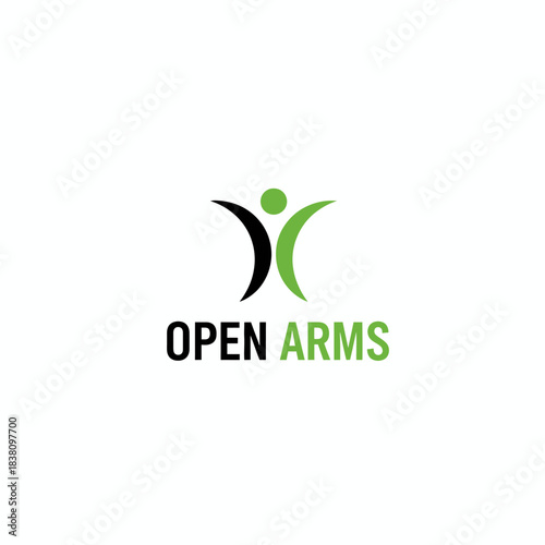 Abstract Human Open Arms Happiness Logo
