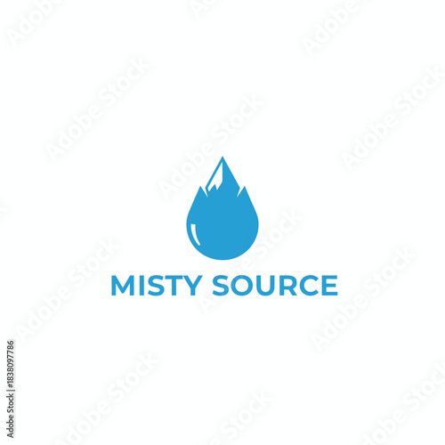 Misty Source Water Drop Mountain Logo