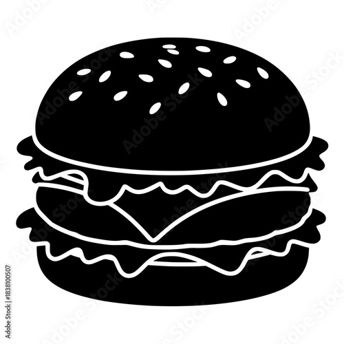 burger silhoutte vector 
