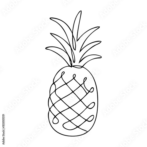 Dibujo de línea continua de piña 