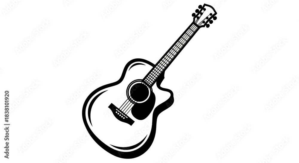 Fototapeta premium acoustic guitar vector illustration