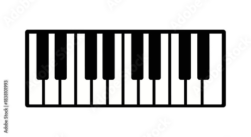 piano keys isolated