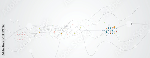 Technology and science dynamic banner or header. Connected neural network