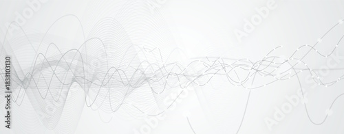Technology and science dynamic banner or header. Connected neural network