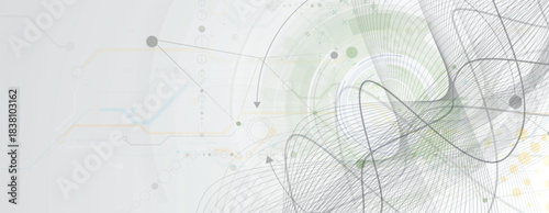 Technology and science dynamic banner or header. Connected neural network