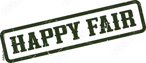 Happy Fair Promotional Vector Stamp Illustration for Festivals Community Events and Fun