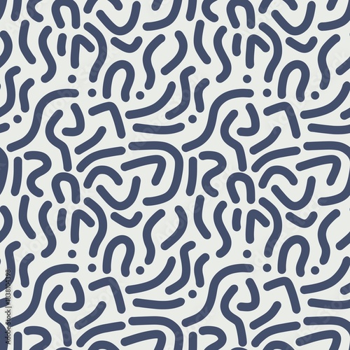 Seamless abstract navy blue pattern on light background